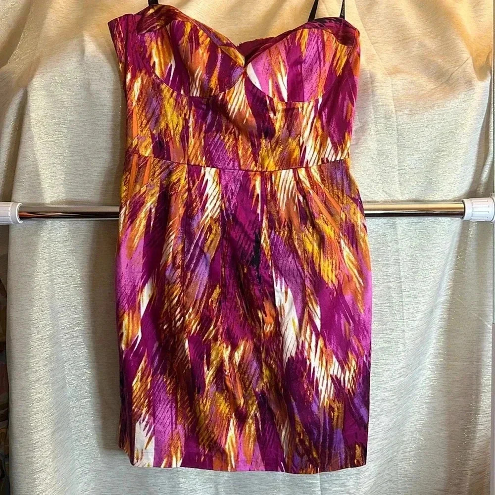 Colorful Strapless Dress